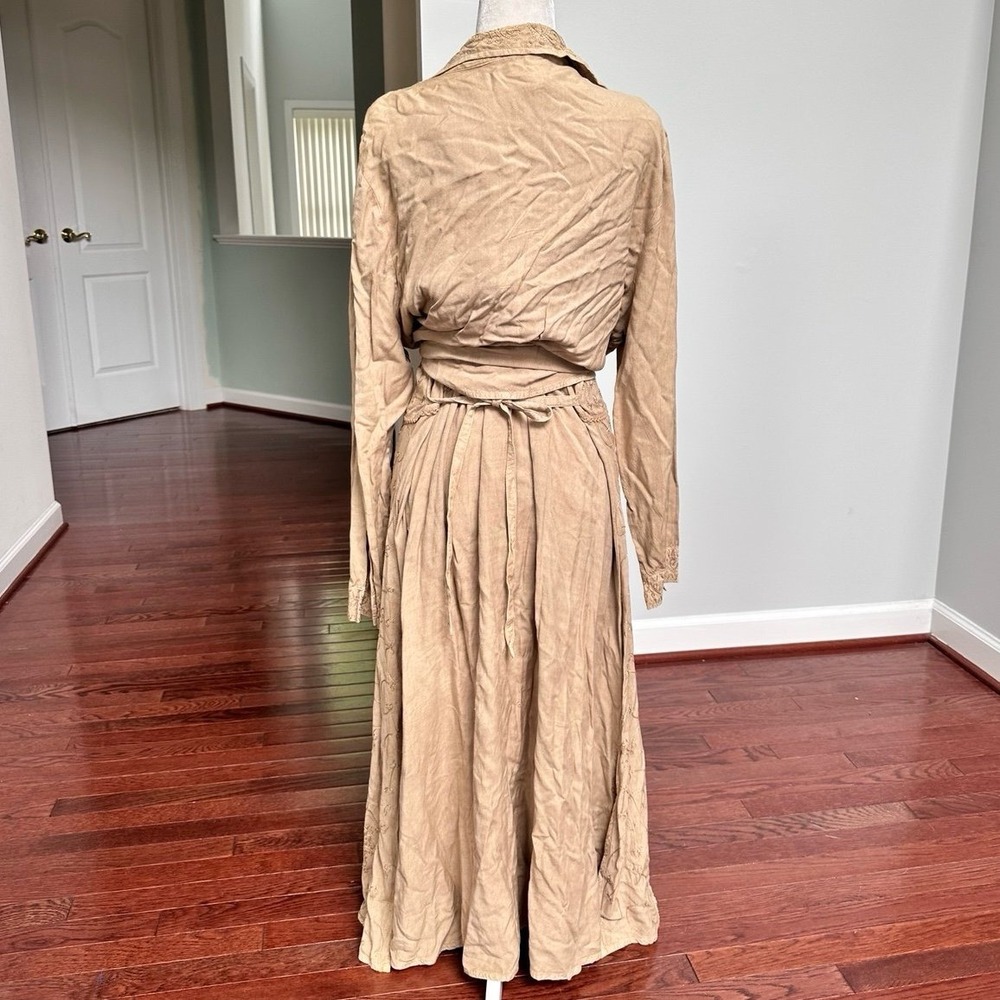 Vintage Embroidered Unique Pattern 2 Piece Sun Dress & Long Sleeve Matching Set - Picture 2 of 12